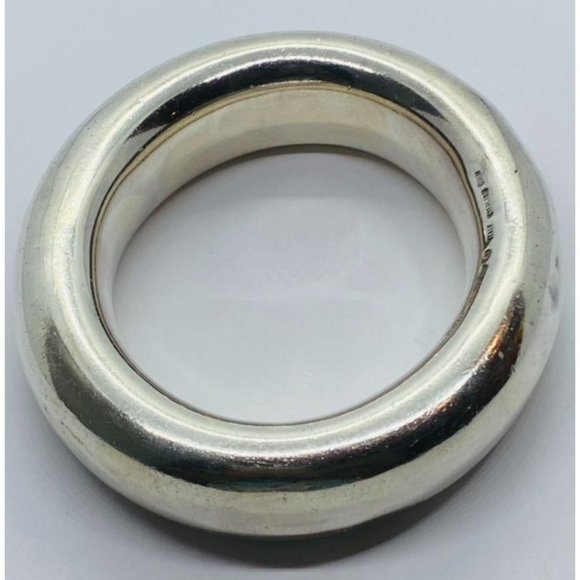 TIFFANY & CO STERLING SILVER ELSA PERETTI (1981) BANGLE DONUT - Picture 6 of 9